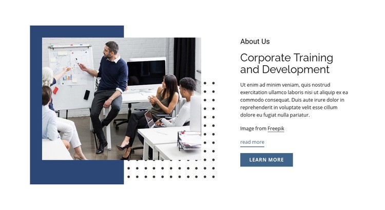 Corporate training and development Web Page Design