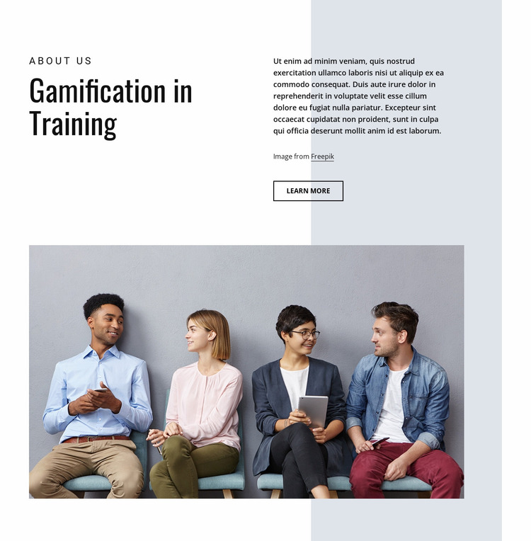 Gamification in business training Website Mockup