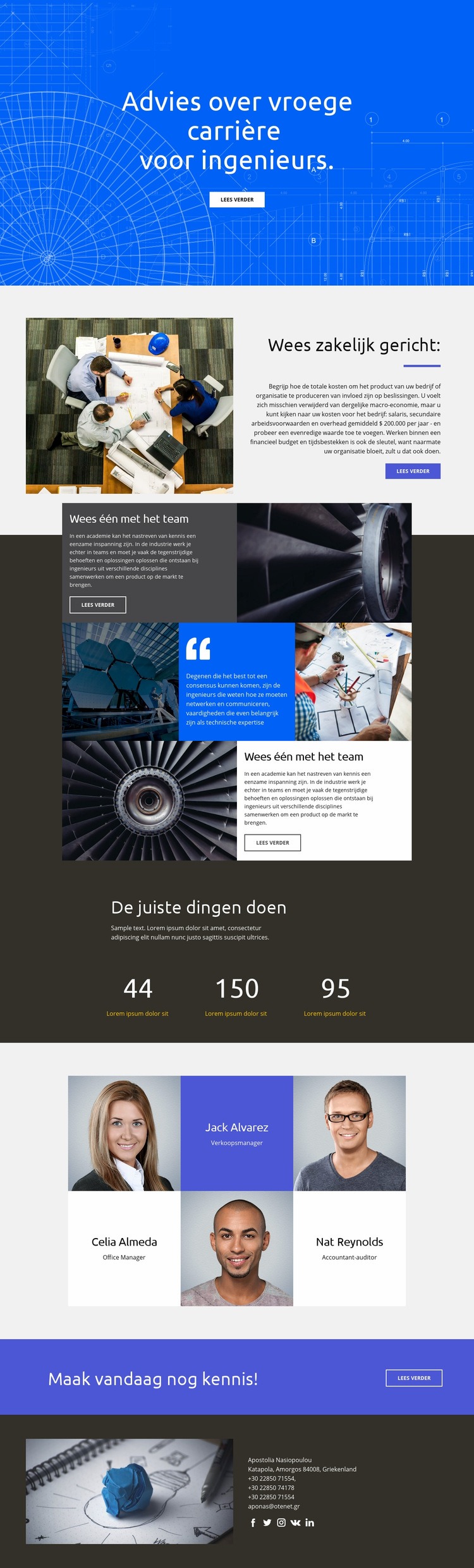 Advies voor ingenieurs Website ontwerp