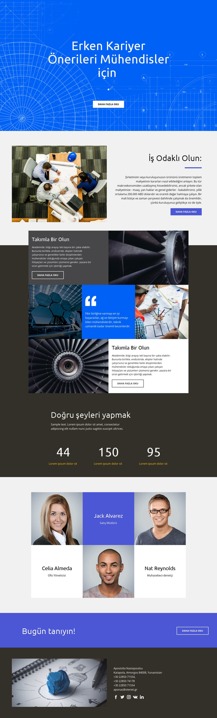 Mühendisler için Öneriler HTML Şablonu