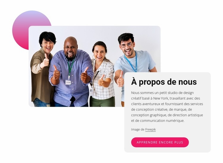 À propos du petit studio de design Modèle HTML5