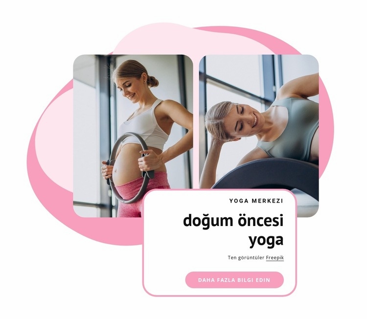 Doğum öncesi yoga Web Sitesi Mockup'ı