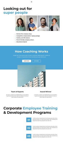 Web Page For Business Profile