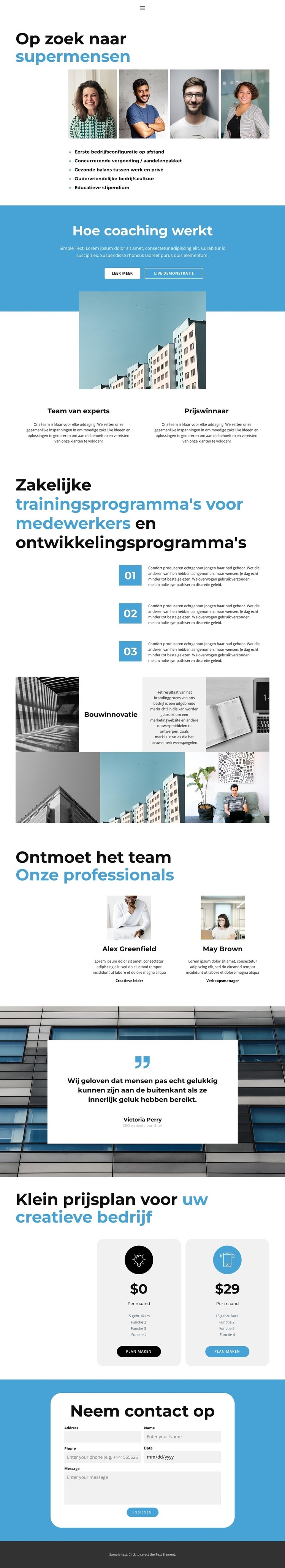 Bedrijfsprofiel Website Builder-sjablonen