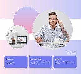 Bloco De Contatos Com Imagens - Modelo HTML5, Responsivo, Gratuito