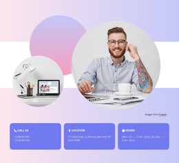 Contacts Block With Images - Static Website Template