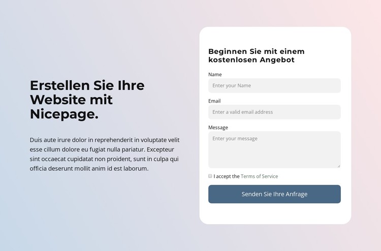 Erstellen Sie eine Website mit Nicepage CSS-Vorlage