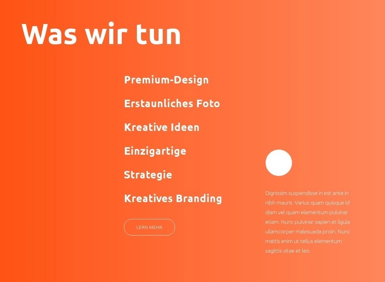 Premium-Design Eine Seitenvorlage