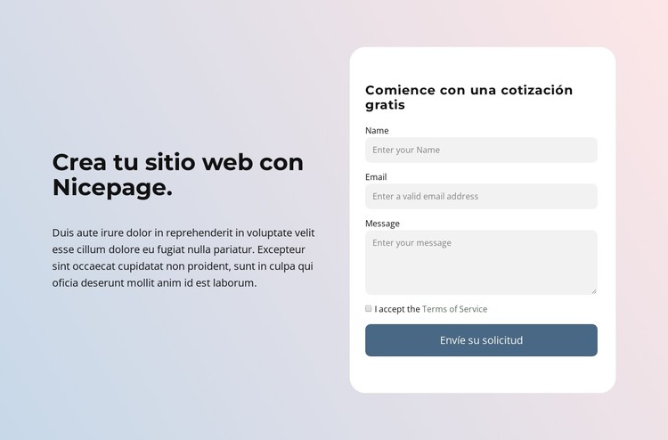 Crear un sitio web con Nicepage Plantilla CSS