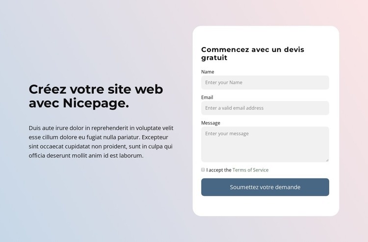 Créer un site internet avec Nicepage Créateur de site Web HTML