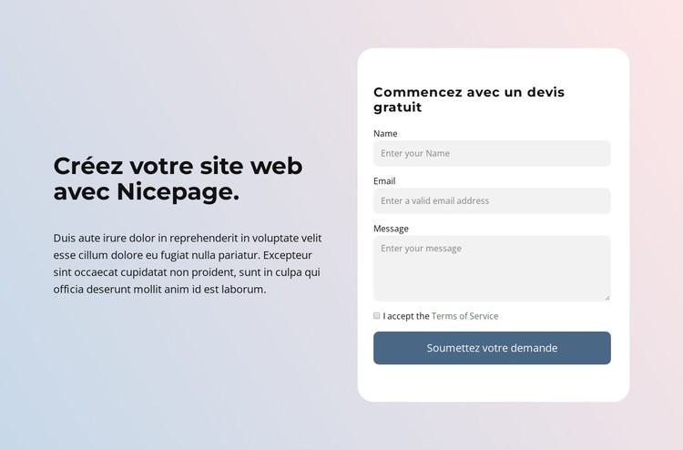 Créer un site internet avec Nicepage Modèle CSS