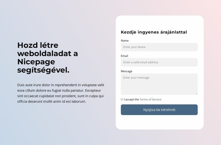 Hozzon létre egy weboldalt a Nicepage segítségével CSS sablon