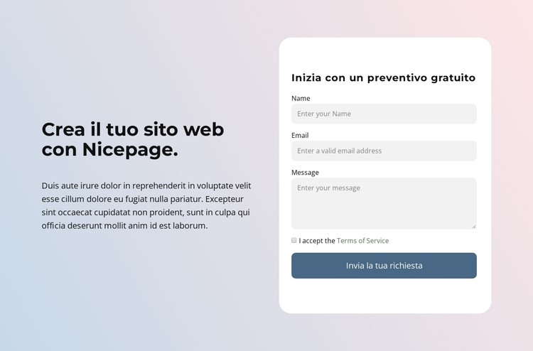 Crea un sito web con Nicepage Modello CSS
