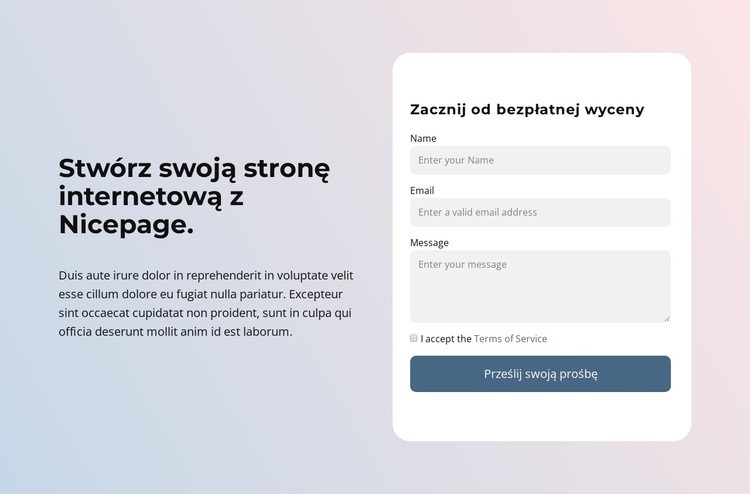 Stwórz stronę internetową z Nicepage Szablony do tworzenia witryn internetowych