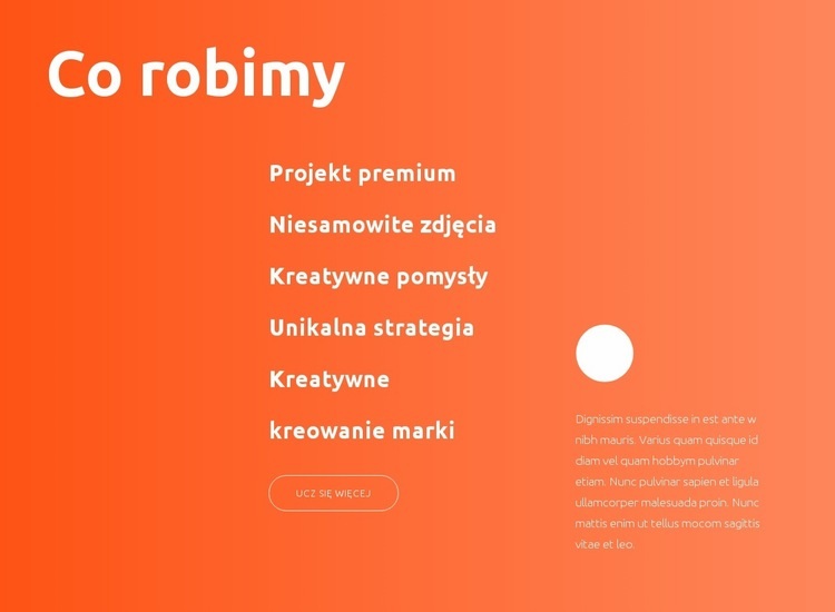 Projekt premium Projekt strony internetowej