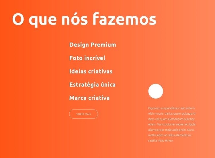 Design premium Maquete do site
