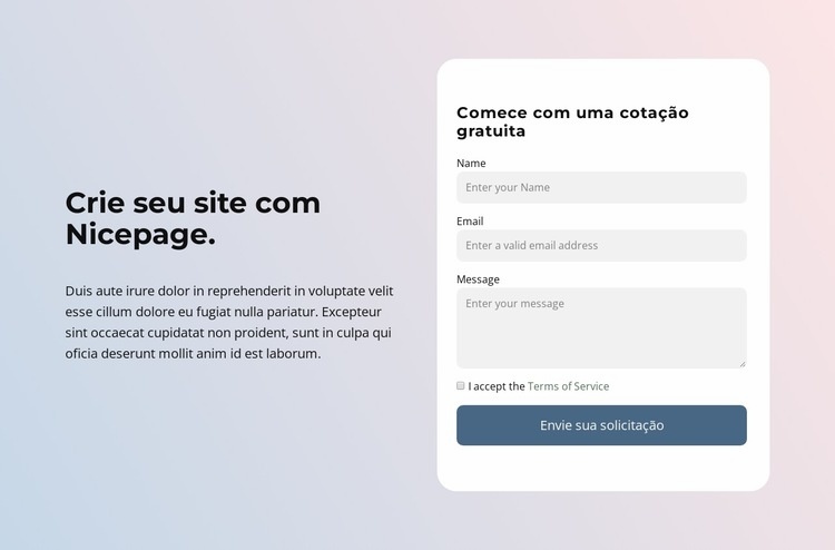 Crie um site com Nicepage Maquete do site