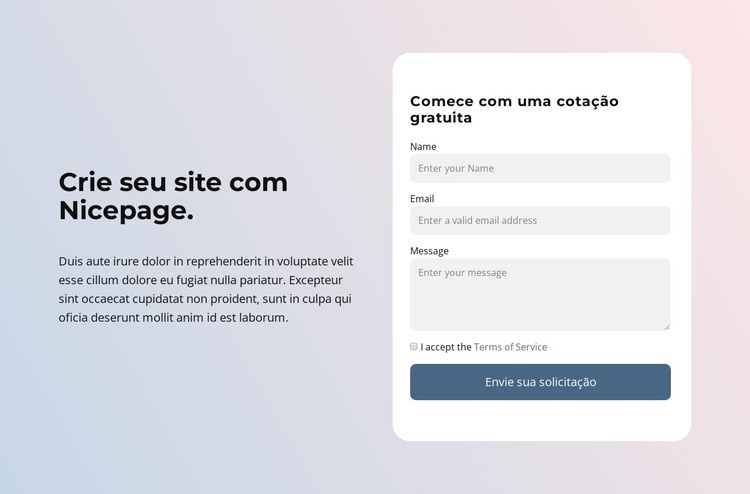 Crie um site com Nicepage Tema WordPress