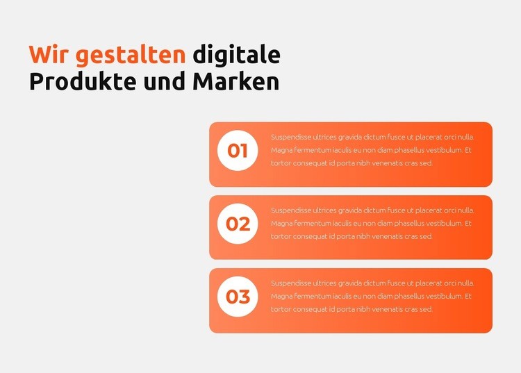 Wir gestalten digitale Produkte Eine Seitenvorlage