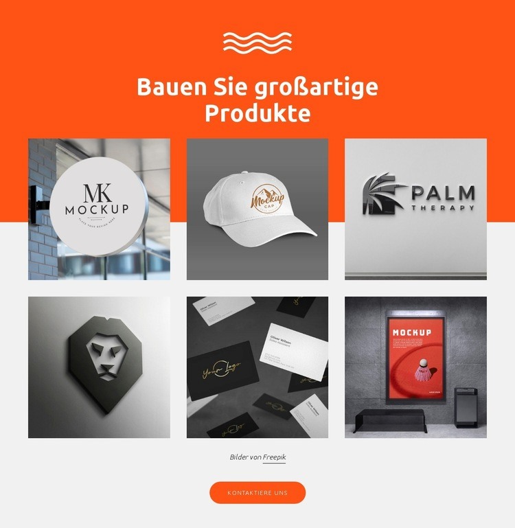 Produktdesign für Startups Eine Seitenvorlage