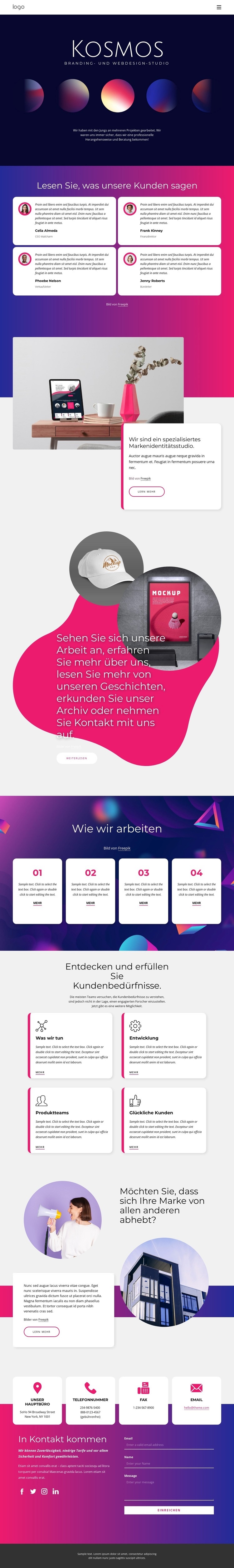 Entwicklung von Designkonzepten Website design