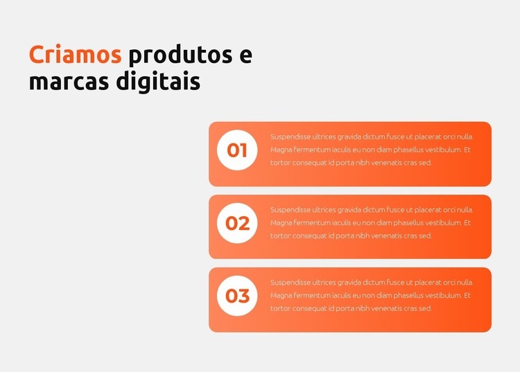 Projetamos produtos digitais Modelos de construtor de sites