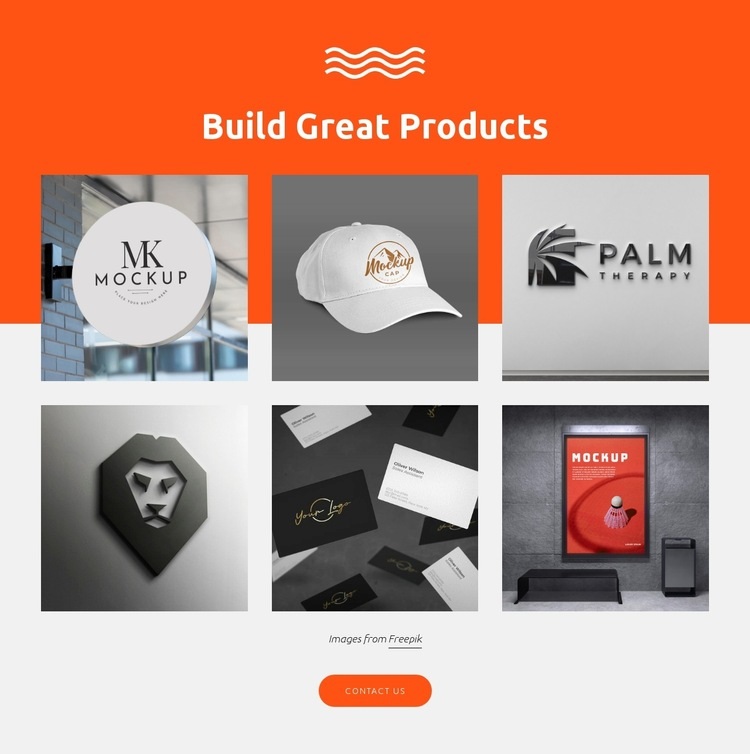 Produktdesign för nystartade företag Html webbplatsbyggare