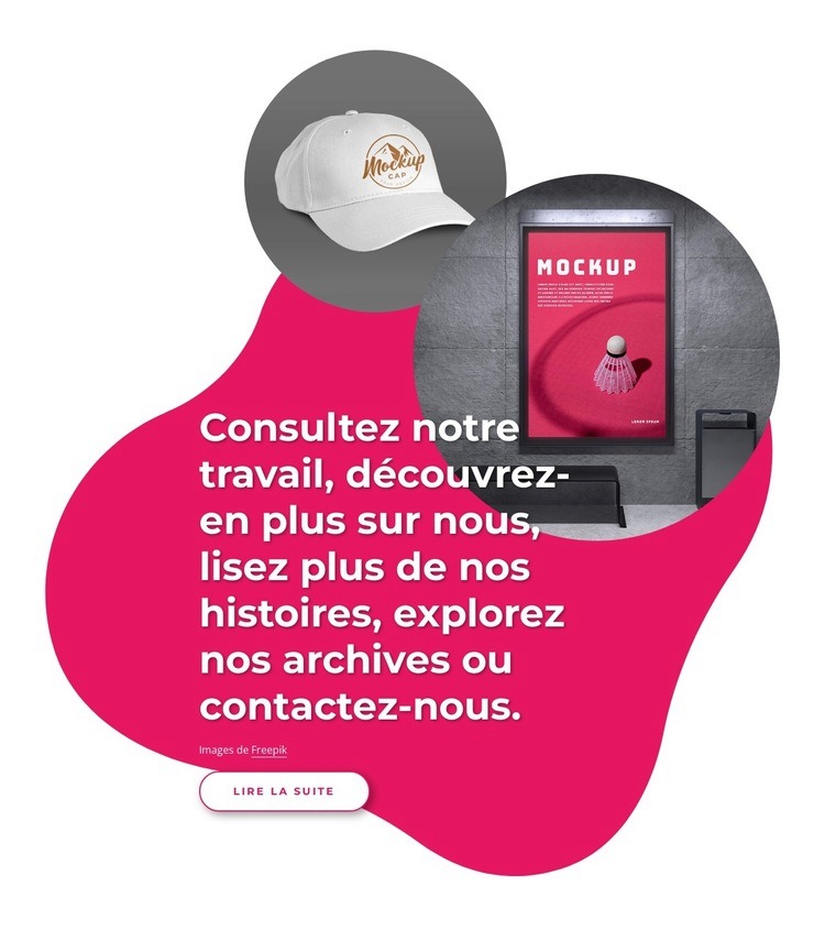 Conception d'informations Page de destination