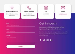 Build Your Own Website For Contact Us Block With Social Icons