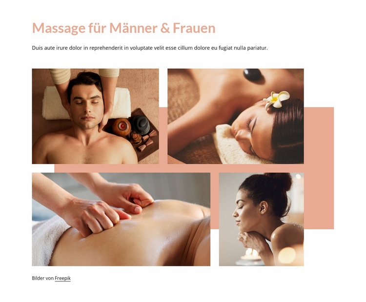 Massage für Männer und Frauen Website-Modell
