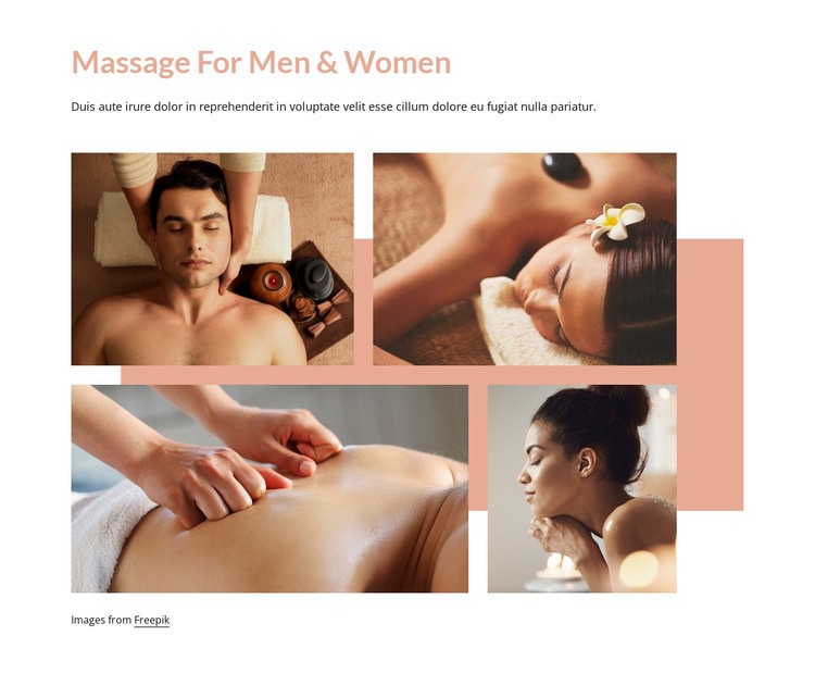 Massage for men and women Homepage Design