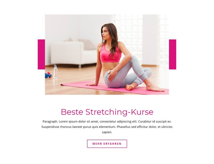 Beste Stretching-Kurse Eine Seitenvorlage