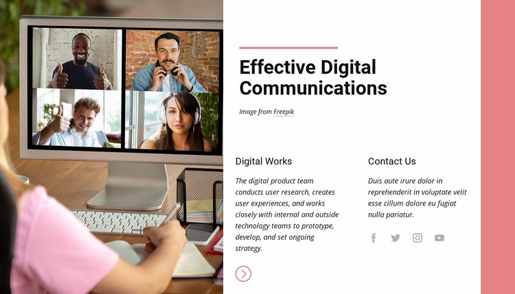 Effektiv digital kommunikation Html webbplatsbyggare