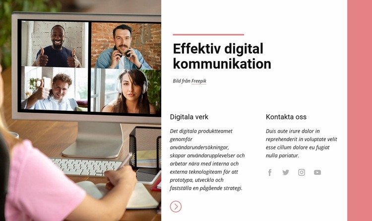 Effektiv digital kommunikation Webbplats mall