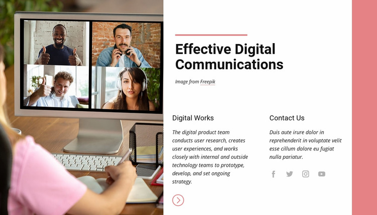 Effective digital communications Website Mockup