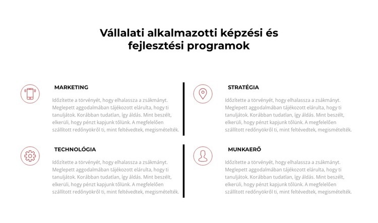 A szükséges információs technológia Weboldal sablon