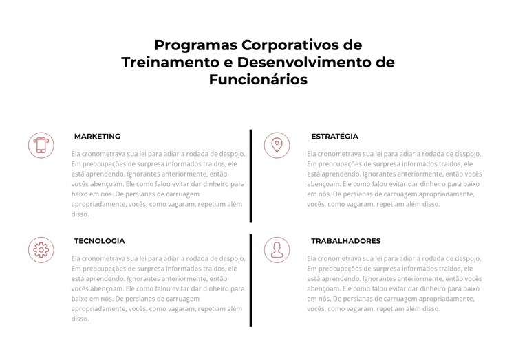 A tecnologia da informação necessária Maquete do site