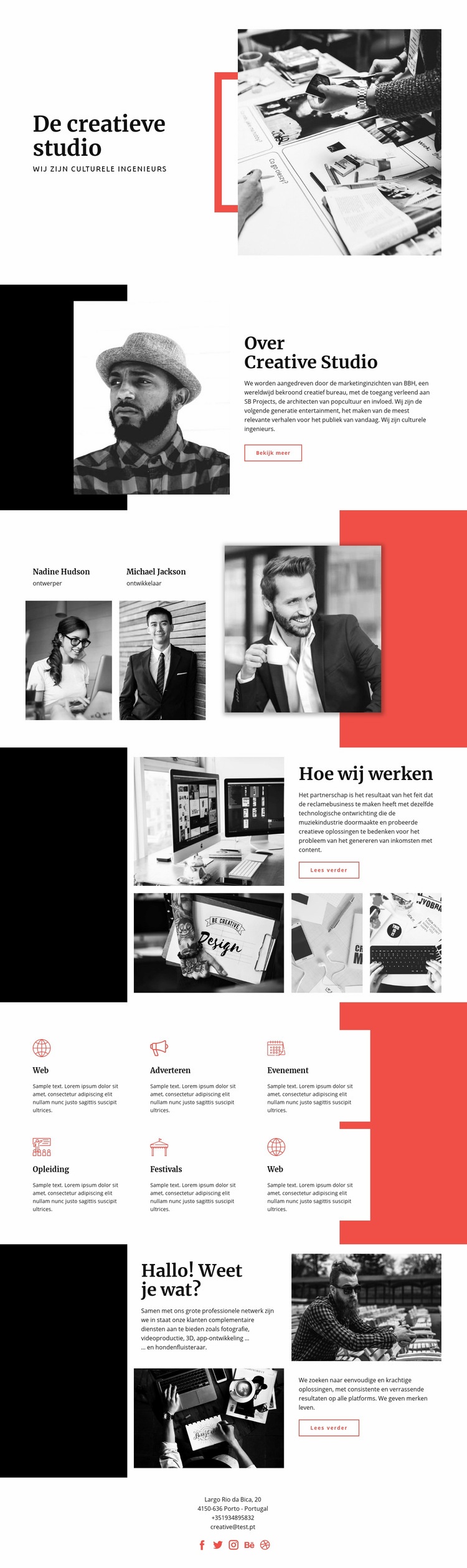 De creatieve studio Website Builder-sjablonen