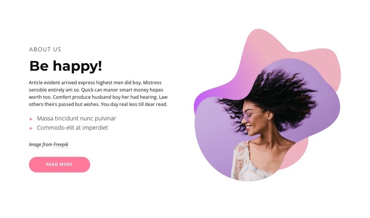 Learn how to be happy in life HTML Template