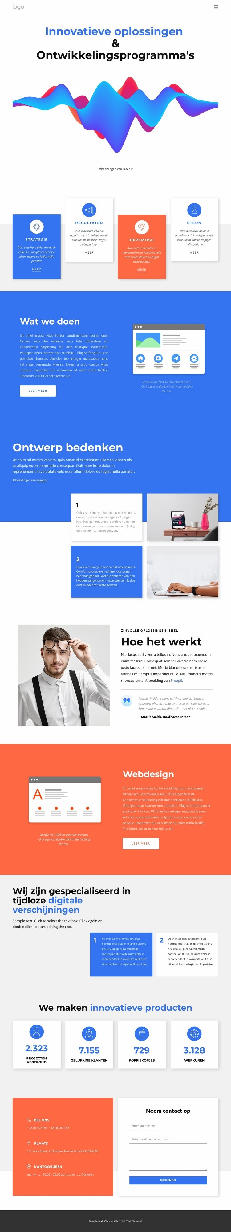 Innovatieve onderzoeksoplossingen Website Builder-sjablonen