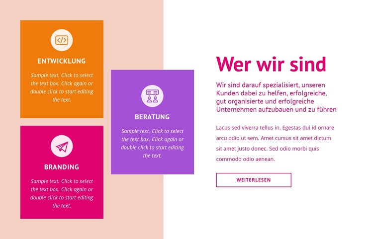 Branding und Beratung Eine Seitenvorlage