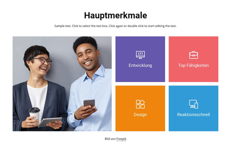 Design und Entwicklung HTML-Vorlage