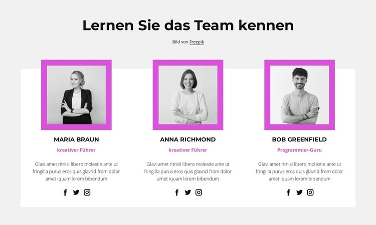 Unternehmensmitarbeiter Landing Page