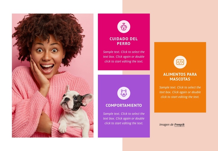 Cuidado de perros y gatos Creador de sitios web HTML