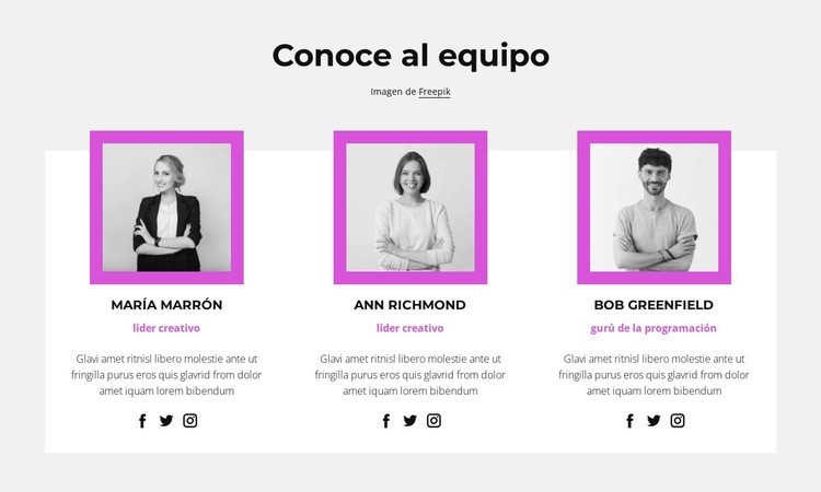 personal de la empresa Plantillas de creación de sitios web