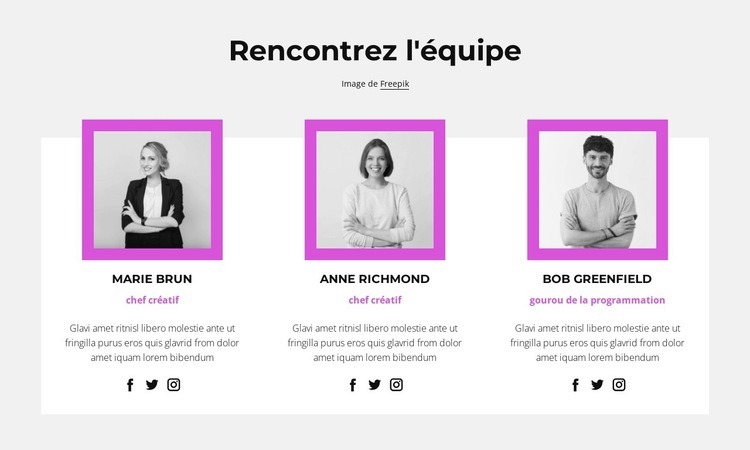 Personelle de l'entreprise Modèles de constructeur de sites Web