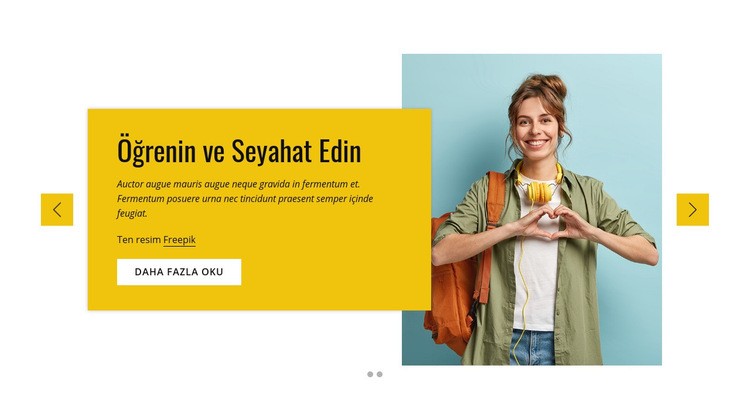 Eğitim ve seyahat programı Bir Sayfa Şablonu