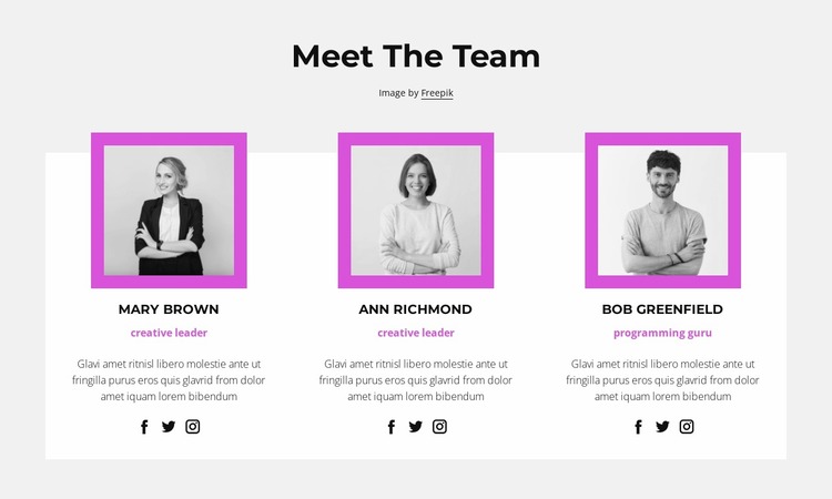 Company staff Website Mockup