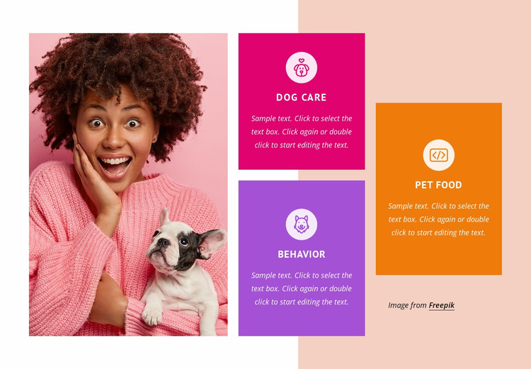 Cats and dogs care Website Mockup