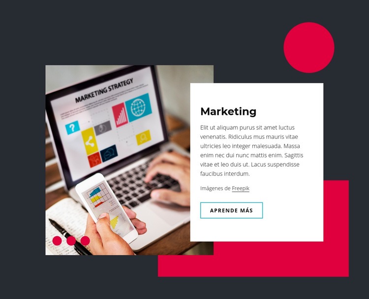 Tecnología de marketing y ventas Maqueta de sitio web
